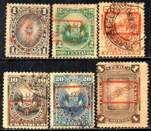 15411 Peru Serviço 1/5 + 7 Brasão NN / U