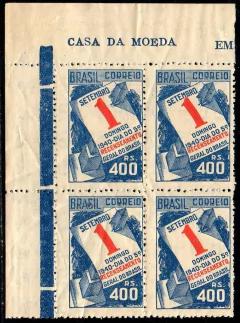 Brasil C 0159 C Recenseamento Filigrana M Cruz de Malta Horizontal Quadra 1941 NNN