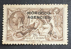 Correio Britânico no Marrocos 1935 - ²/₆ - Half Crown - Com Sobrecarga - Usado