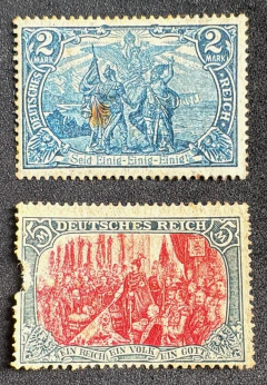 Alemanha Reich 1902 - 2M e 5M - com defeitos! Novos!