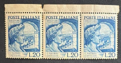 Itália 1949 - Catulus - Tira de 3 selos novos - 69€ só os 3 selos!
