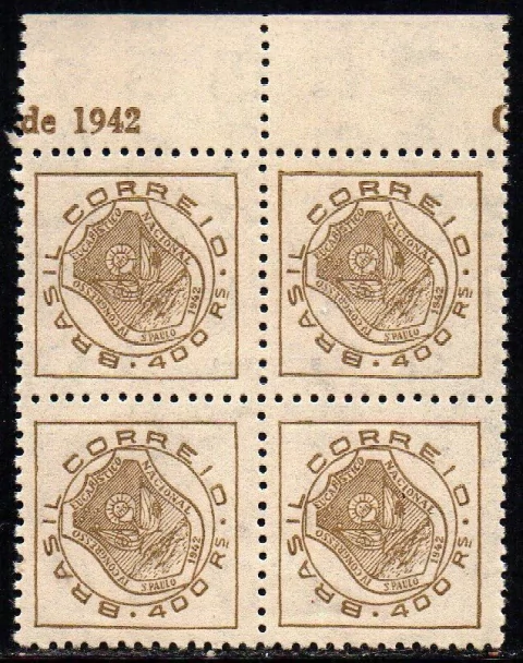Brasil C 0177 A Congresso Eucarístico Filigrana Q Menor Quadra 1942 NNN (s)