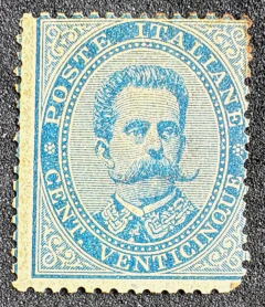 Itália 1879/82 - 25C azul - Yvt: 36 - novo - 750€.