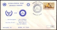 18025 Eua Envelope Fdc 1981 Rotary Club U