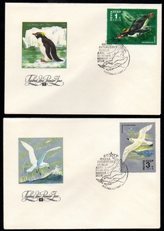 18449 Rússia FDC 4498/502 Pinguim Peixes Pássaros Leão marinho U