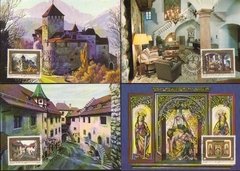 18747 Liechtenstein Máximos Postais Castelos 1978