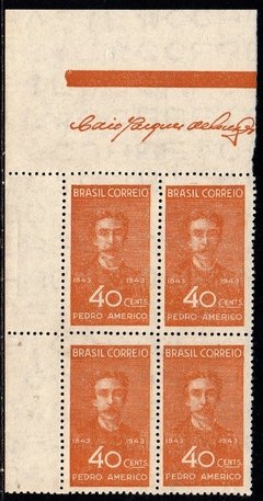 Brasil C 0188 Pedro Américo Pintor Quadra 1943 NNN (g)
