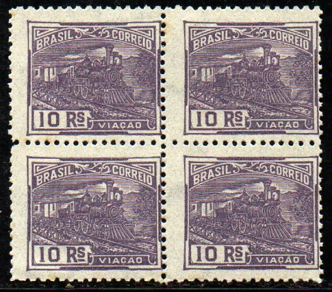 Brasil 189 Vovo Trem Locomotiva Papel Fino Lustroso Quadra N (af)