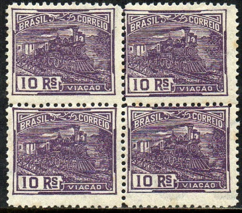 Brasil 189 Vovo Trem Locomotiva Papel Fino Lustroso Quadra N (b)