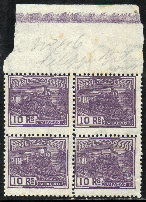 Brasil 189 Vovo Trem Locomotiva Papel Fino Lustroso Quadra NN (d)