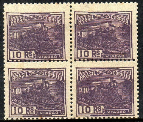 Brasil 189 Vovo Trem Locomotiva Papel Fino Lustroso Quadra NN (c)