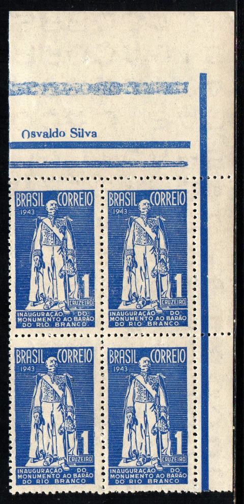 Brasil C 0191 Monumento ao Barão de Rio Branco Quadra 1944 NNN (f)