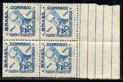 Brasil C 0194 F Martim Francisco Politico Quadra Papel Fino 1945 NNN (f)