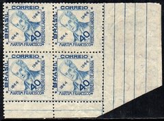 Brasil C 0194 F Martim Francisco Politico Quadra Papel Fino 1945 NNN