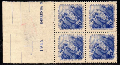 Brasil C 0195 Pacificação Do Rio Grande Do Sul Quadra 1945 NNN (b)