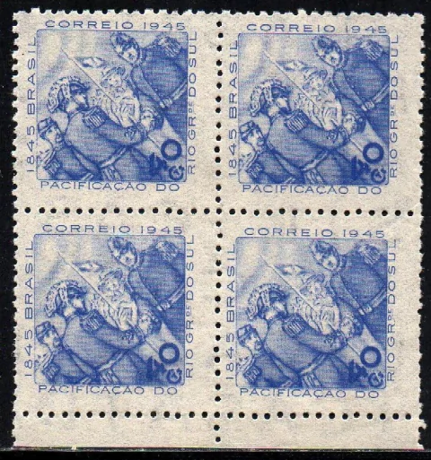 Brasil C 0195 F Pacificação Do Rio Grande Do Sul Papel Fino Quadra 1945 NNN (i)