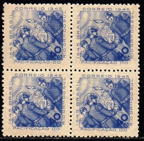 Brasil C 0195 F Pacificação Do Rio Grande Do Sul Papel Fino Quadra 1945 NNN (j)