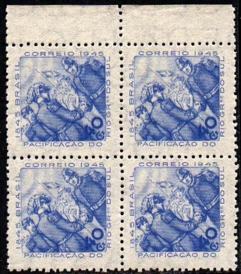 Brasil C 0195 F Pacificação Do Rio Grande Do Sul Papel Fino Quadra 1945 NNN (o)