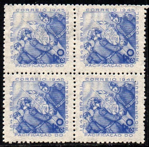Brasil C 0195 F Pacificação Do Rio Grande Do Sul Papel Fino Quadra 1945 NNN (r)