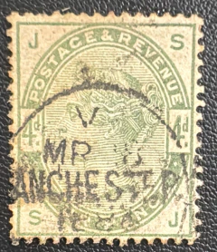 Grã Bretanha (1883) - 4d verde Fil. coroa (Yv# 81) - Usado - 200£