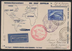 20232 Alemanha Reich Aéreo 38 Cartão Circulado Zeppelin 1930