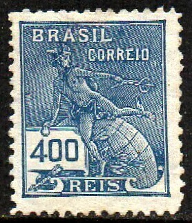 Brasil 202a Filigrana Vertical Vovó Mercúrio Globo N