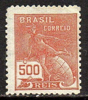 Brasil 203 Vovó Mercúrio Globo Filigrana Vertical N