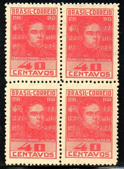 Brasil C 0204 Francisco Manuel Hino Nacional Quadra 1945 NNN