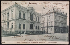 Cartão Postal - Rio de Janeiro - Escola Rodrigues Alves e Palácio do Governo - Edição: A. Ribeiro -