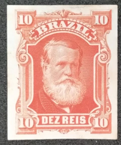 Prova - D. Pedro Barba Branca 10 réis (37Pc) na cor definitiva - 750 Ufs (Cat. Enciclop.).