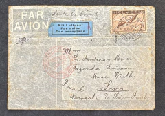 Envelope circulado do Correio Suíço para Linz (São Paulo), de 08/03/1935 a 15/03/1935, porteado com o selo suíço "4 Carr