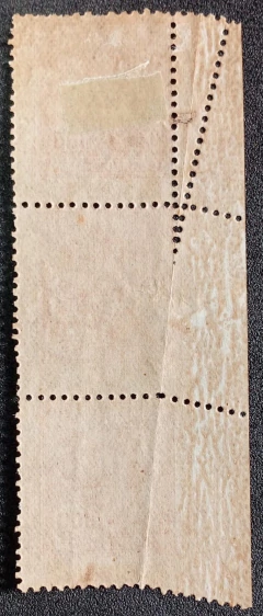 Vovó - Variedade - Tira de 3 selos 100 réis sem filigrana (180) Com 1 selo sem denteação e 2 com pic - comprar online