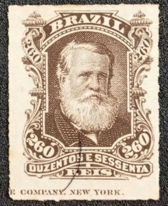 D. Pedro 260 réis barba branca com legenda (43L) - Novo - 380 Ufs