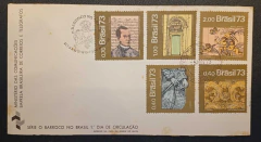 Brasil 1973 FDC Arte Barroca + CBC 1° dia alguns pontos de oxidação RHM FDC033