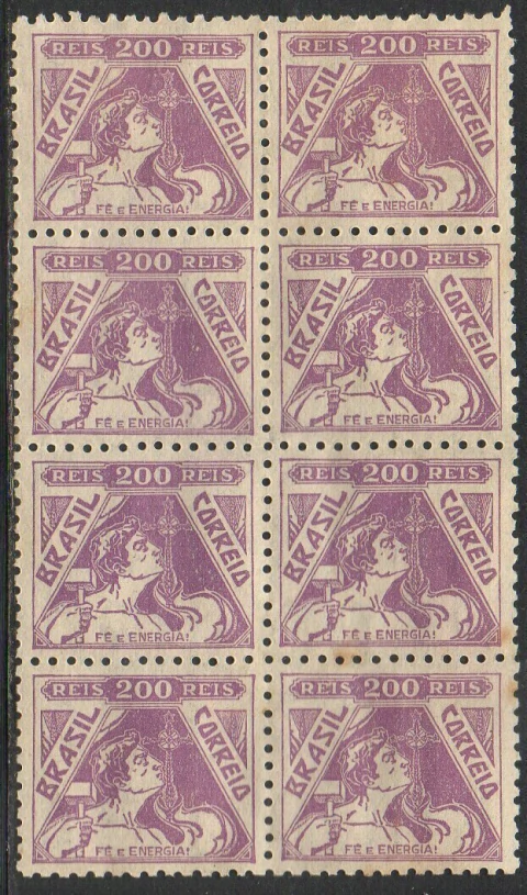 Brasil 301a Vovó Fé e Energia Bloco de 8 selos N