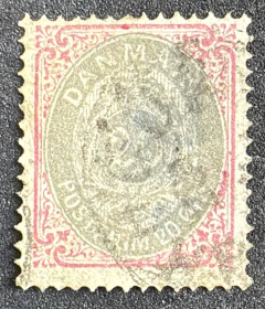 Dinamarca 1875 - Valor em "Ore" - 20 Ore usado - 40 euros - Yvt: 26A.