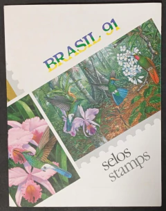 Brasil - Ano completo 1991 em folder oficiais dos correios.