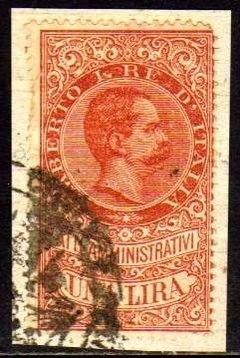11543 Itália Selo Fiscal Taxa Administrativa Rei Alberto