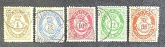 Noruega 1877/78 - Yvt: 22,24 e 27 - Usados - 60 Euros.