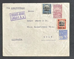 1930 - Envelope aéreo Via Aeropostale, circulado para Alemanhã, com carimbo Correio Aereo Linhas C.G