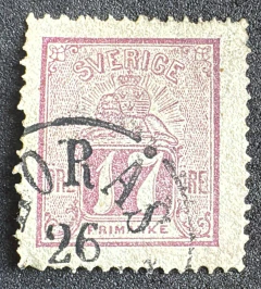 Suécia 1862/66 - 17 Ore - "Leão deitado" - Yvt:14 - 185 Euros.