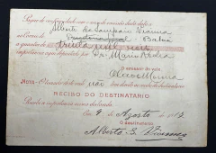 Vale Postal Nacional, Agência de Ribeirão Vermelho, com selo Depósito 10$000 réis (RHM#D-7) 20$000 r - comprar online