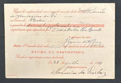 Vale Postal Nacional, mod. 3 v.p, circulado do Rio Grande do Norte para a Bahia Valor: 2400$000 - comprar online