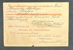 Vale Postal Nacional, mod. 3 v.p, papel médio, circulado de Caetete para a Bahia Valor: 20$000 - comprar online