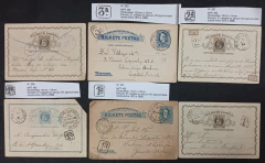 Pequena coleção de Inteiros Postais com carimbos de Expedição. 