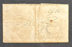Pré Filatélico 1828 - Carta completa, circulada de Campos para o Rio de Janeiro, beirando Campos, co