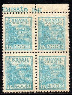 Brasil 359 A Trigo Netinha Filigrana P Vertical Papel Espesso Quadra NNN / NN