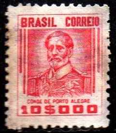 Brasil 367 Conde de Porto Alegre Netinha Filigrana P Vertical Papel Fino U (a)