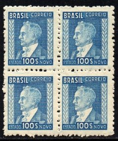 Brasil 370 Getúlio Vargas Netinha Filigrana P Vertical Papel Espesso Quadra NNN / NN