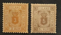 Islândia 1876/1900 - Yvt: 3 A e 5 - Novos - 60 €.
